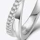 Adored Moissanite Crisscross 925 Sterling Silver Ring