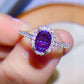 925 Sterling Silver 1 Carat Purple Moissanite Ring