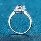 2 Carat Moissanite 925 Sterling Silver Halo Ring