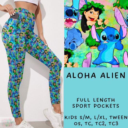 Ready To Ship - Aloha Alien Leggings