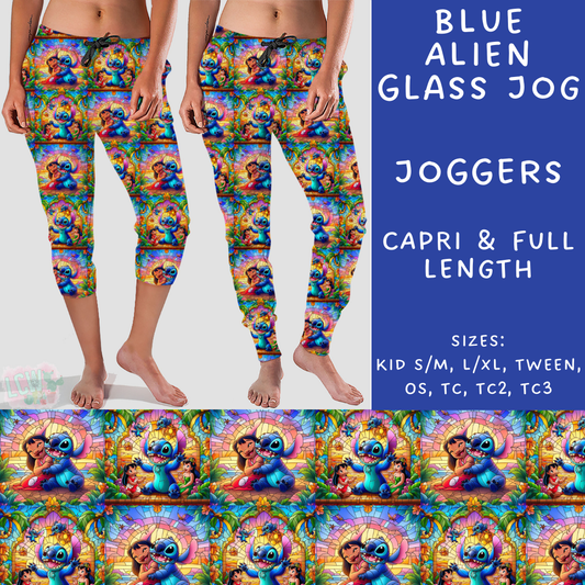 Ready To Ship - Blue Alien Glass Full and Capri Length Joggers