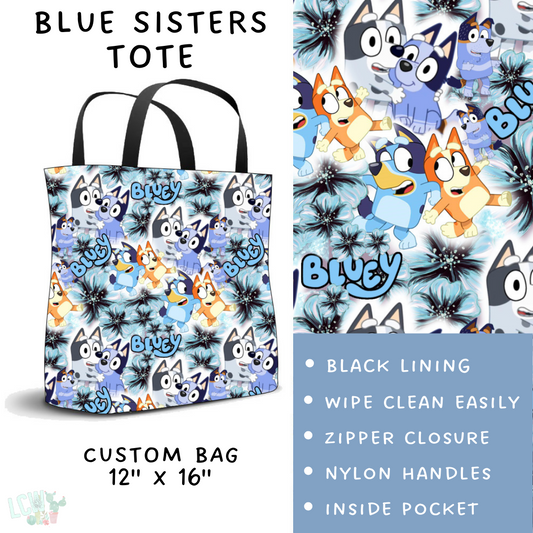 Ready To Ship - Blue Sisters Tote