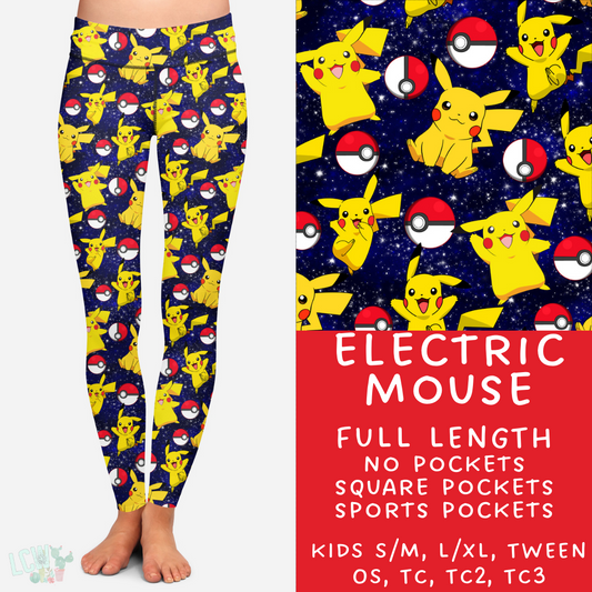 Ready To Ship - Electric Mouse Capri Leggings Kids SM