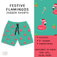 Ready To Ship - Coastal Christmas  - Festive Flamingos