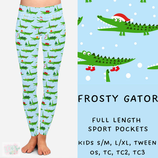 Ready To Ship - Coastal Christmas - Frosty Gator Jogger Shorts