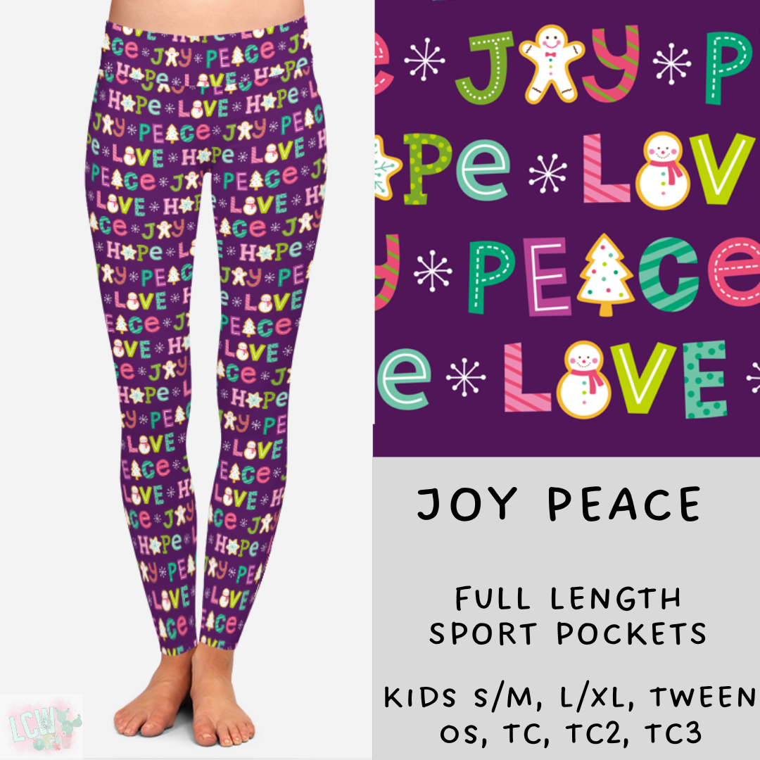 Ready To Ship - Christmas Lounge - Joy Peace Leggings