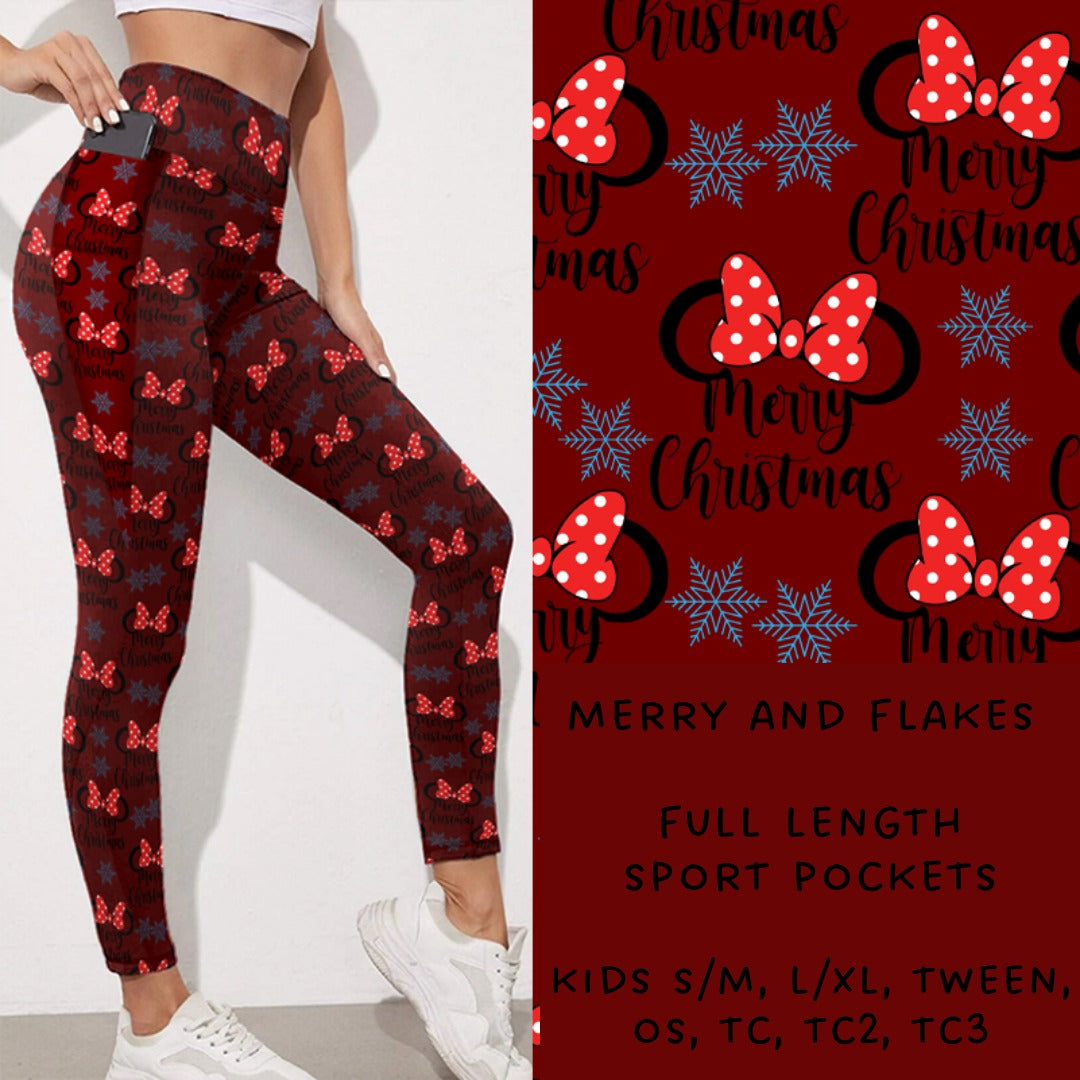Ready To Ship - Merry and Flakes Leggings