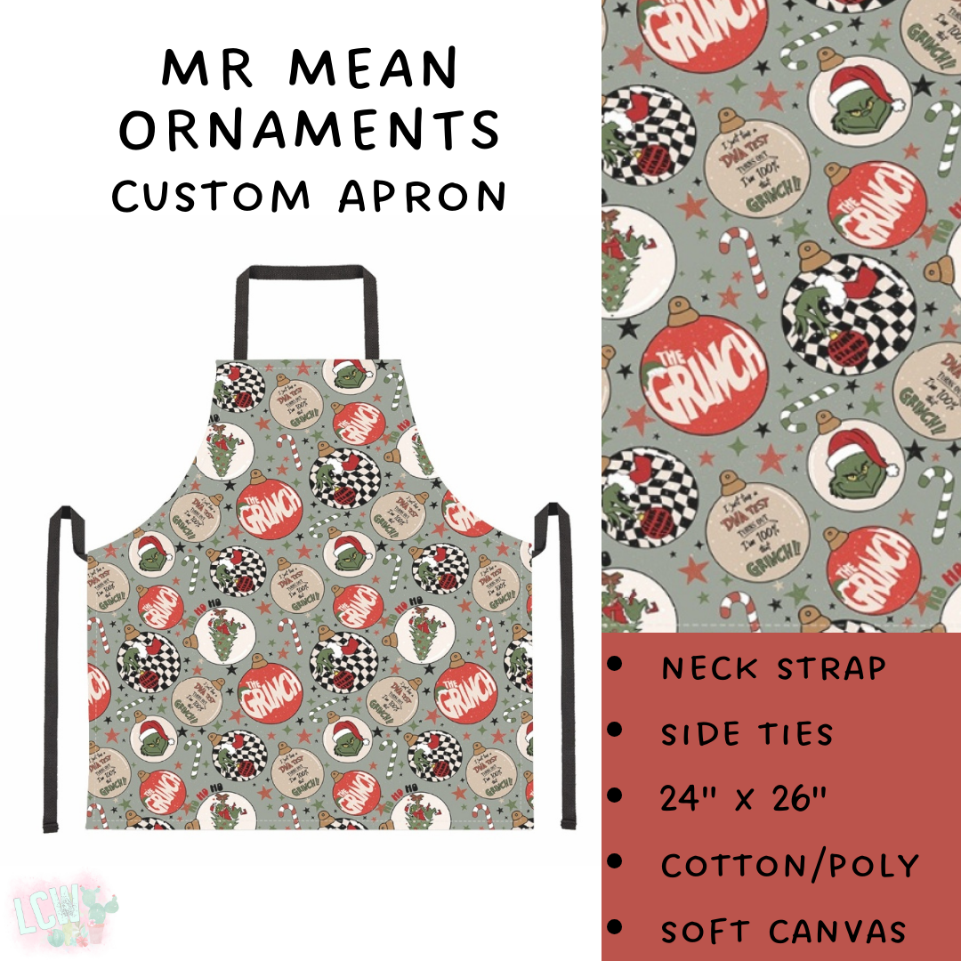 Ready To Ship - Mr Mean Ornaments Apron