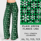 Ready To Ship - Christmas Lounge  - Plaid Green Flakes Loungers