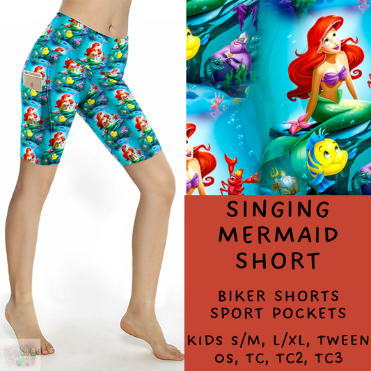 Ready To Ship - Singing Mermaid Biker Shorts